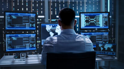 engineer monitoring data security for colocation 